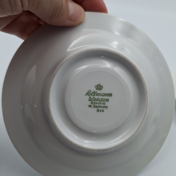 Vintage Seltmann Weiden Demitasse Tea‎ Cup & Saucer Set of 2 Bavaria Tea Flowers - Picture 7 of 9